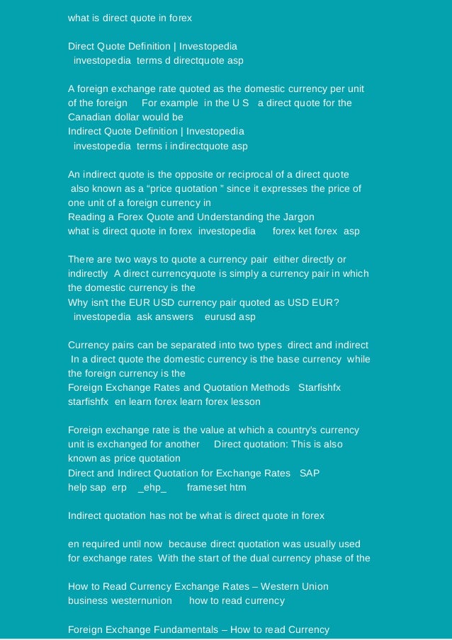 What Is Direct Quote In Forex Coupon Code - 